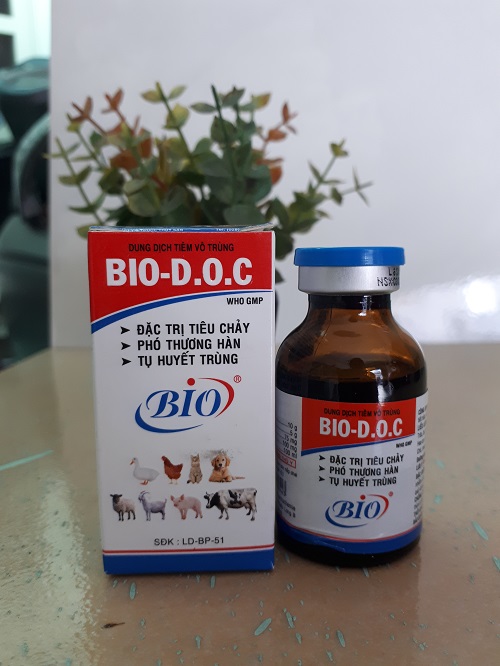 BIO-D.O.C 100ML. Chó-mèo-gà tiêu chảy, phó thương hàn, tụ huyết trùng, sốt bỏ ăn không rõ nguyên nhân