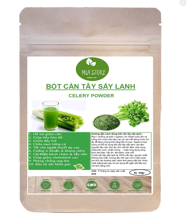 Bột cần tây nguyên chất sấy lạnh 50G Giúp giảm cân đẹp da từ bên trong hiệu quả