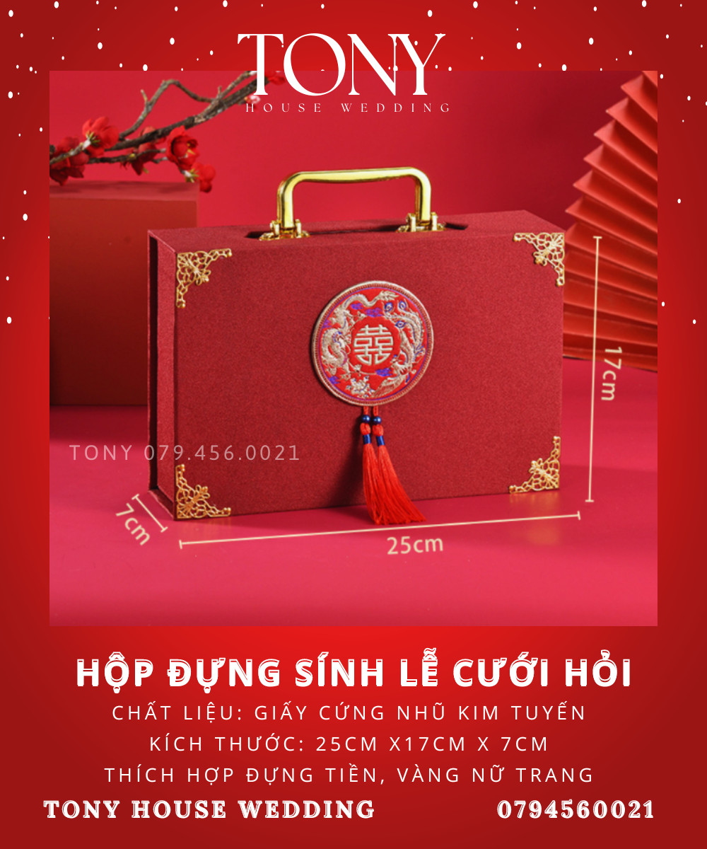 Hộp đựng sính lễ, trang sức, của hồi môn đám cưới - hộp nạp tài sang trọng - tony house wedding
