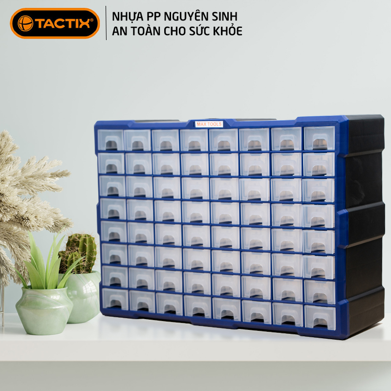 Tủ đựng linh kiện ốc vít phụ kiện điện thoại đồ chơi le go đồ DIY thùng đựng linh kiện nhựa nguyên sinh 64 ngăn TACTIX A006