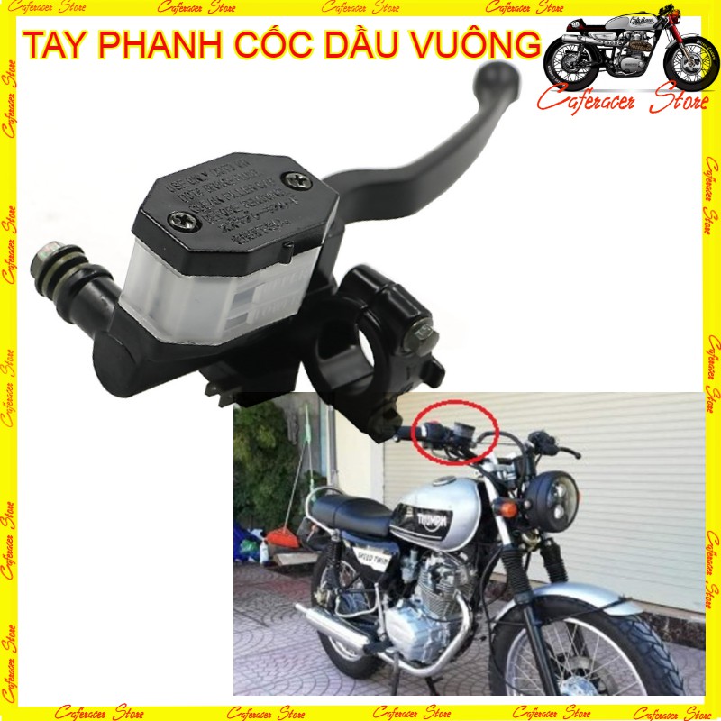 TAY PHANH DẦU VUÔNG 💎 Tay phanh độ, cốc dầu vuông rời, phổ thông tay lái 22mm. Hàng tốt phù hợp độ xe và thay thế.