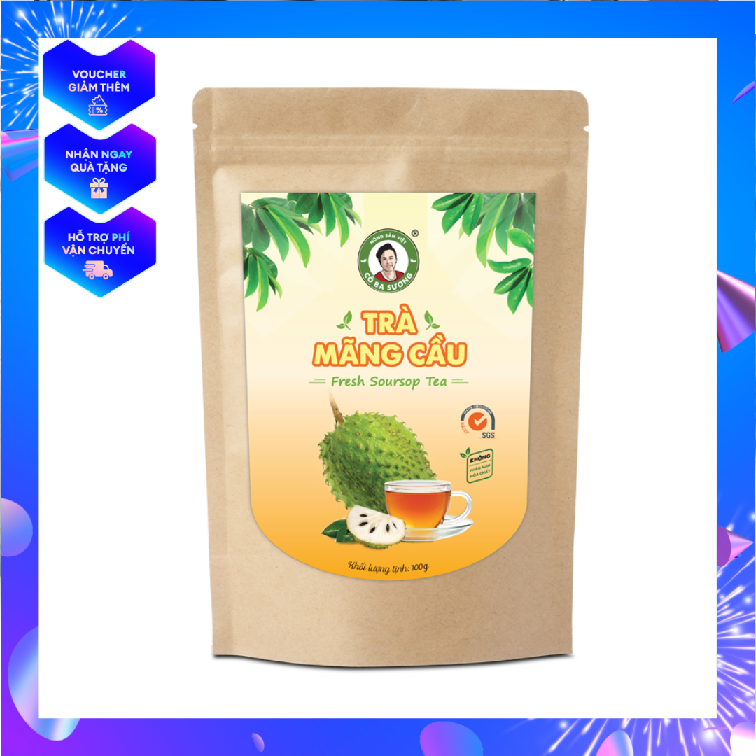 Trà mãng cầu xiêm cô ba sương túi zip giấy 100 gram