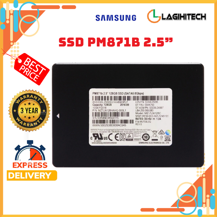Ổ cứng ssd samsung pm871b 128gb / 256gb / 512gb 2.5 inch sata iii - bảo hành 3 năm