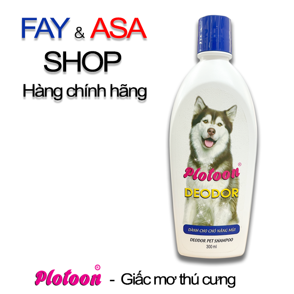 Dầu tắm chó mèo Plotoon Deodor 300ml - chuyên dùng khử mùi hôi cho thú cưng