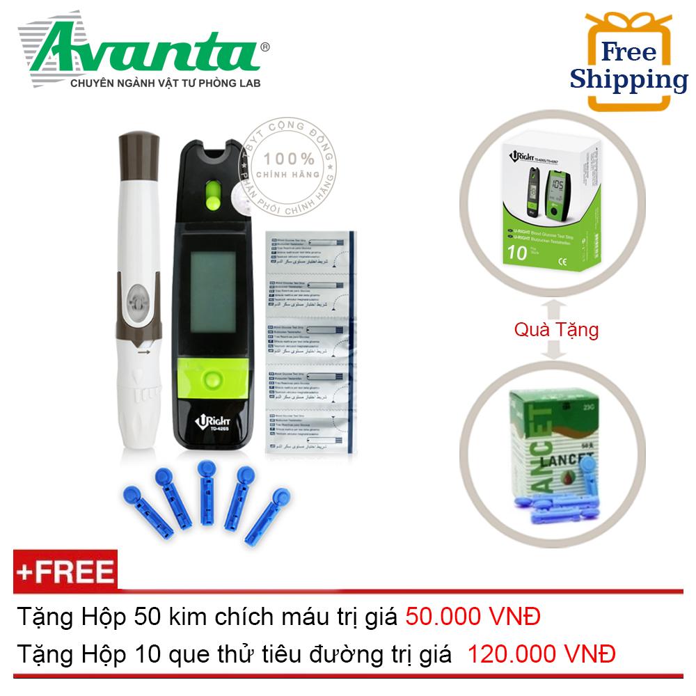 Máy đo đường huyết uright td-4265 + hộp 50 kim chích máu và 10 que thử uright