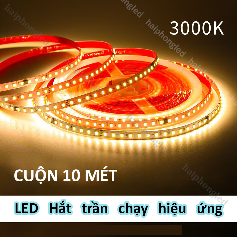 Dây đèn led nháy đuổi 10m, cuộn đèn led trang trí chip led 2835 siêu sáng đèn led dây 24v đơn sắc mạch trần chuyên trang trí trong nhà đèn led hắt trần nháy đuổi dây đèn led dán đèn trang trí ánh sang trung thực tiết kiệm điện năng