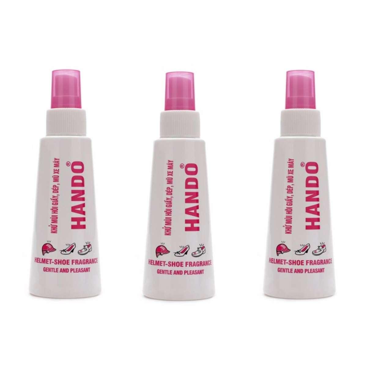[HCM]Bộ 3 Chai xịt khử mùi hôi giày dép mũ bảo hiểm xe máy Hando 120ml BHKN30