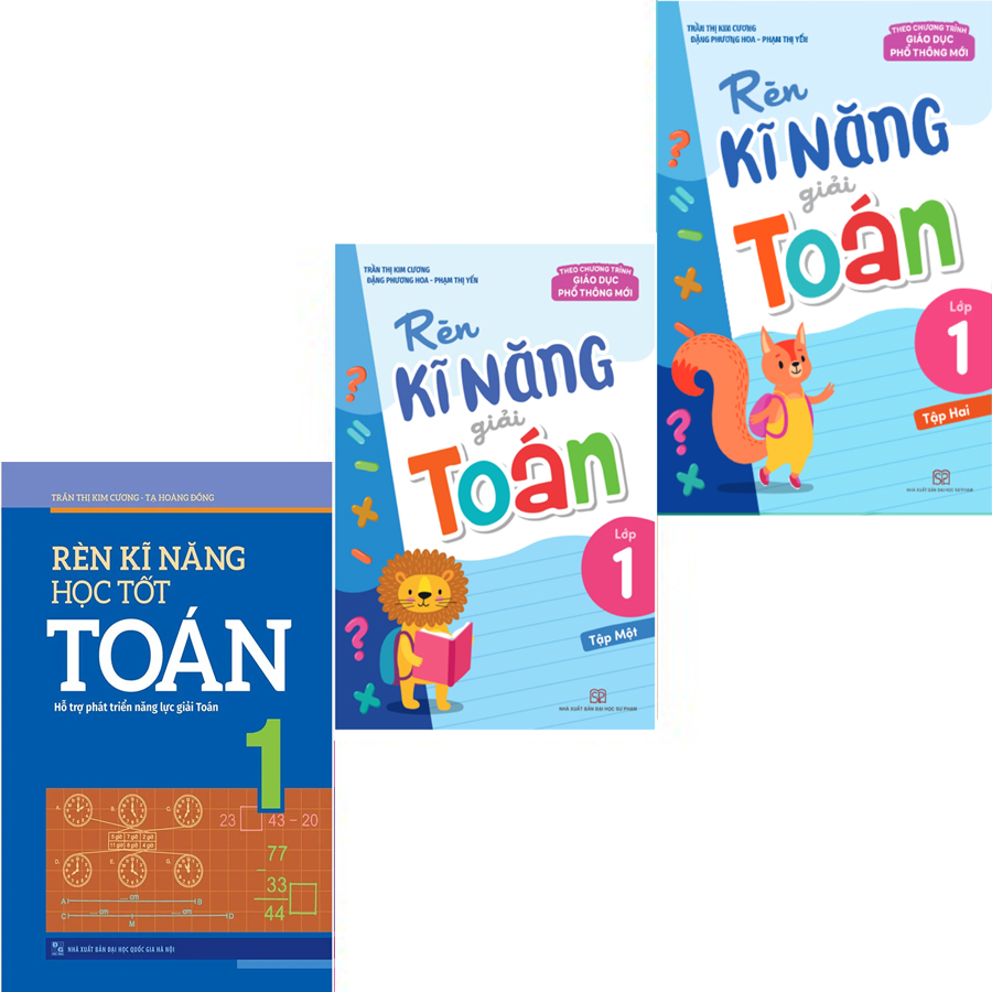 Sách: combo 3 cuốn rèn kỹ năng học tốt toán lớp 1 - hỗ trợ phát triền năng lực giải toán