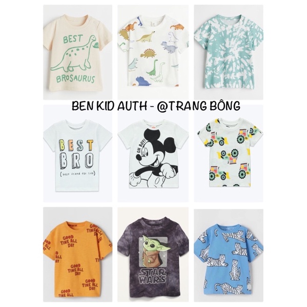 Áo phông hm-zara- geo- matalan auth cho bé