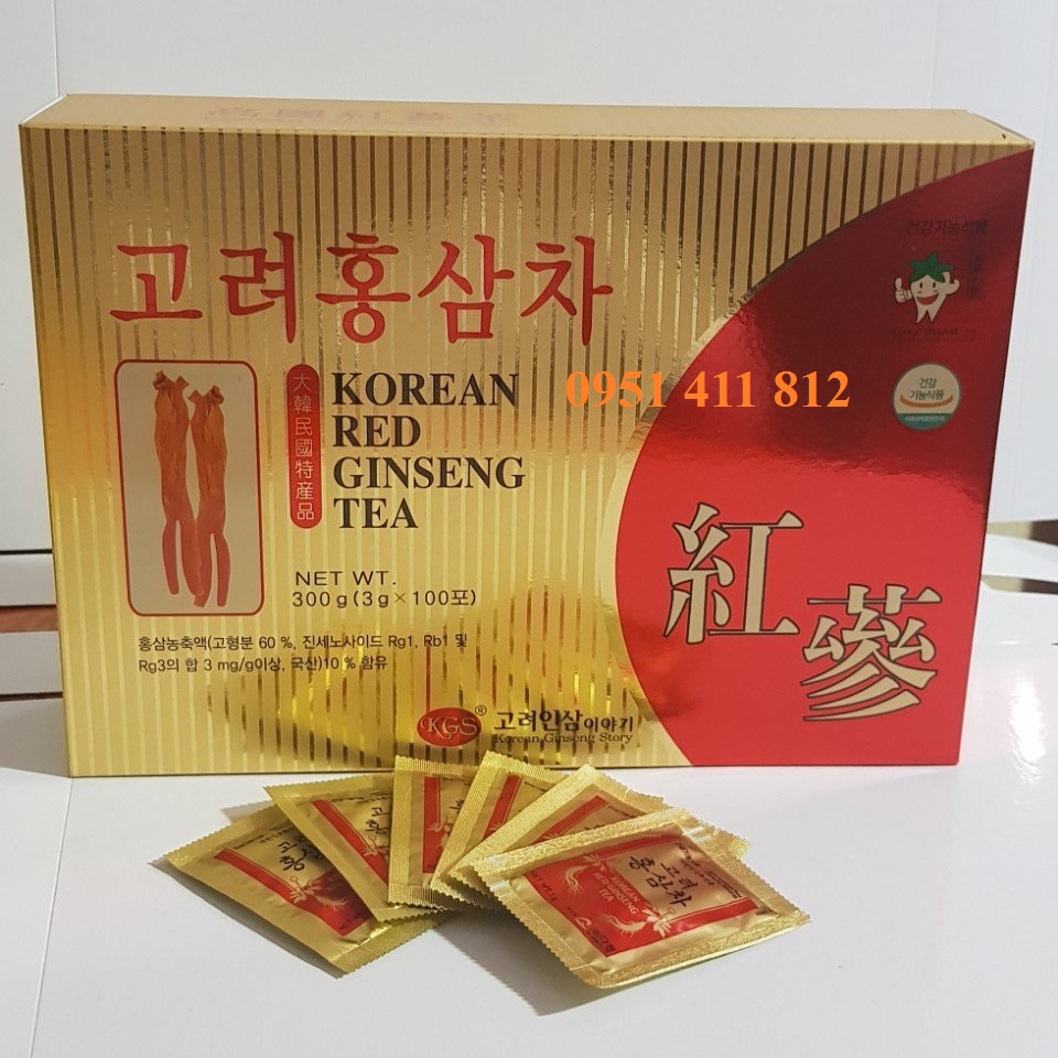 Trà hồng sâm kgs hộp 100 gói
