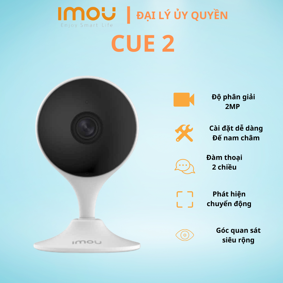 Camera wifi trong nhà góc siêu rộng, đàm thoại 2 chiều imou cue c22ep 2mp hàng chính hãng