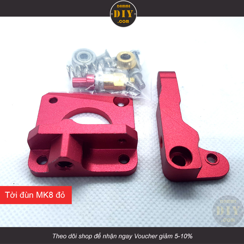 Bộ tời nhựa mk8 cr10 , bộ đùn nhựa cho máy in 3d màu đỏ tay phải