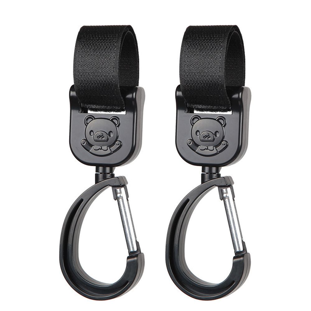 RUNNA Tiện lợi 1/2 Cái Hợp kim nhôm Carabiner Xoay 360 độ Da PU Phụ kiện xe đẩy Dụng cụ xếp giỏ hàng Móc xe đẩy Móc xe đẩy cho bé Kẹp móc xe đẩy