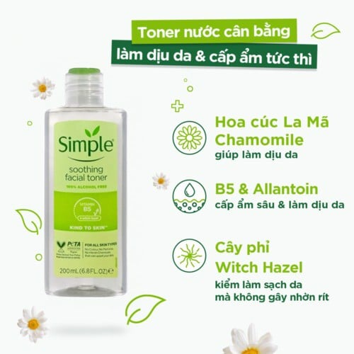 Toner Simple Xanh - Soothing Facial Toner