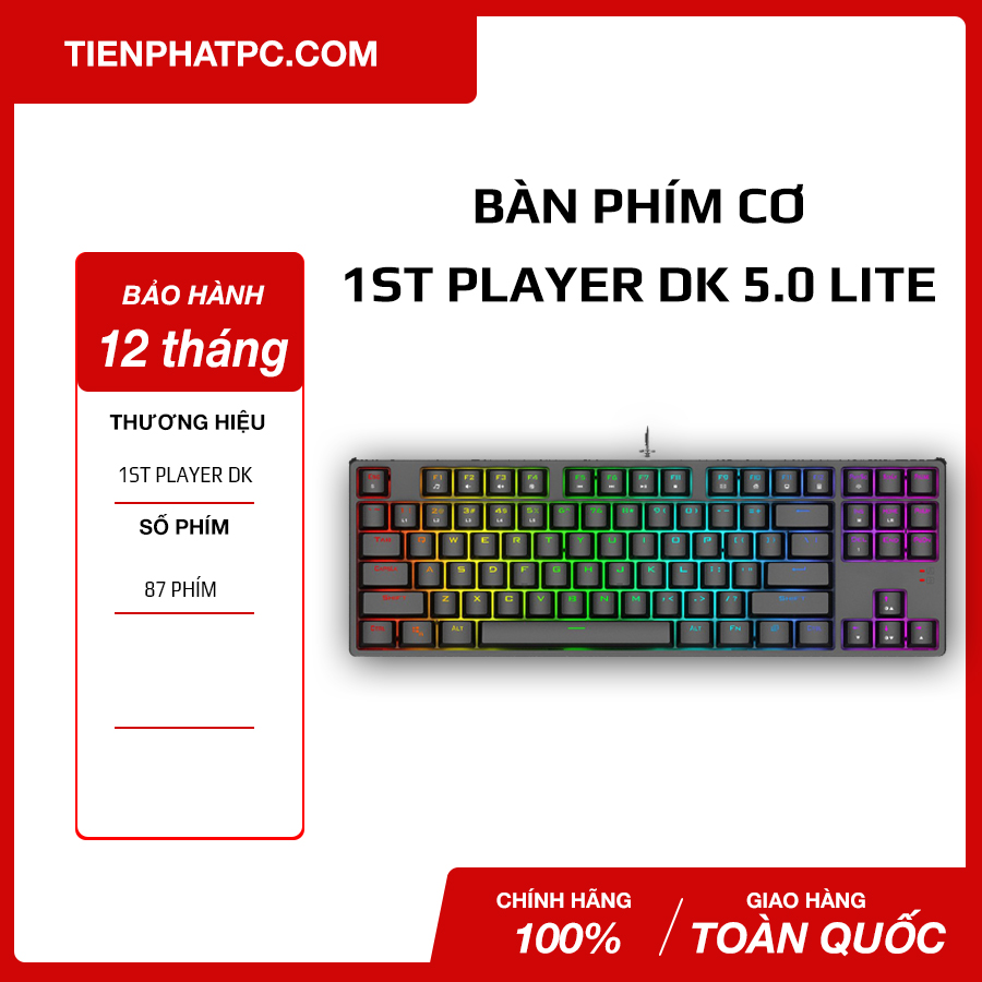 Bàn phím cơ 1stplayer dk 5.0+ lite new fullbox - bảo hành 12 tháng