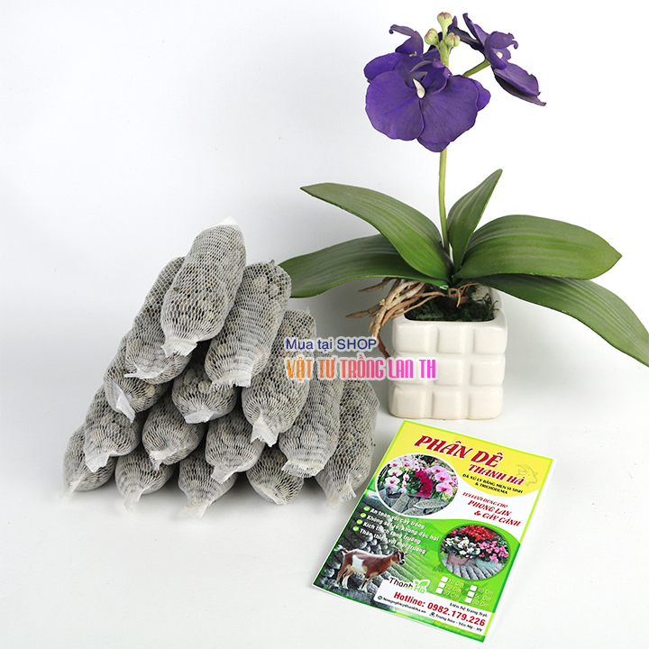 10 túi phân dê dài 10cm đã xử lý chuyên dùng cho Lan