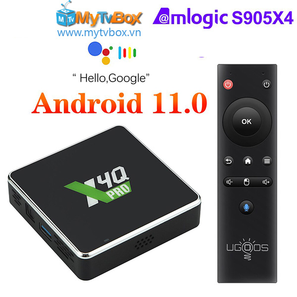 Smart tivi box ugoos x4q pro android 11 cpu amlogic s905x4 ram 4gb ddr4 bộ nhớ 32gb