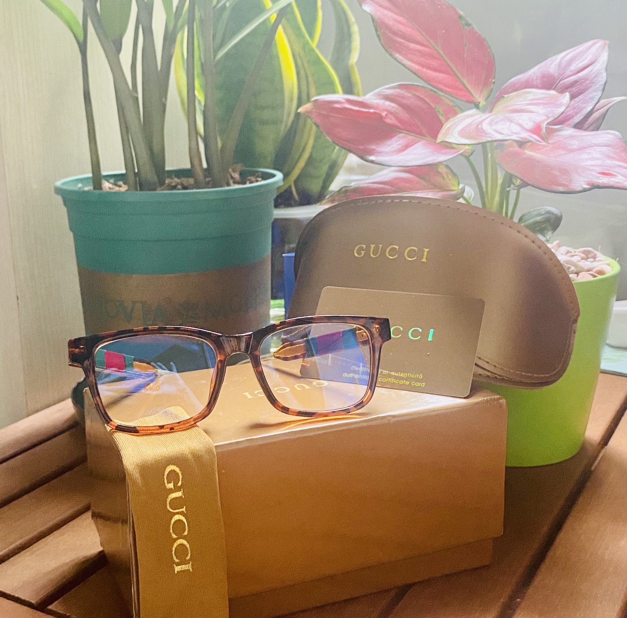 Kính mắt nữ gucci - gọng kính giả cận