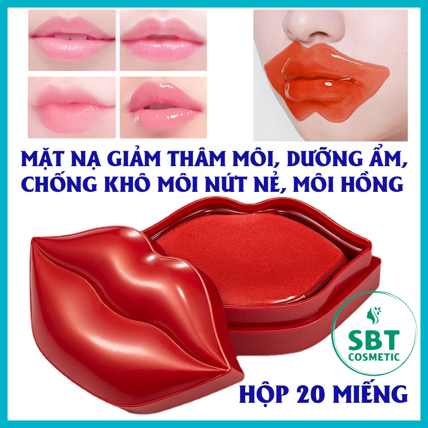 Hộp 20 Miếng Mặt Nạ Môi Zozu Chiết Xuất Từ Trái Cherry, Bột Yến Mạch Giúp Làm Môi Hồng Căng Mọng, Dưỡng Ẩm, Chống Khô Môi, Nứt Nẻ Hiệu Quả