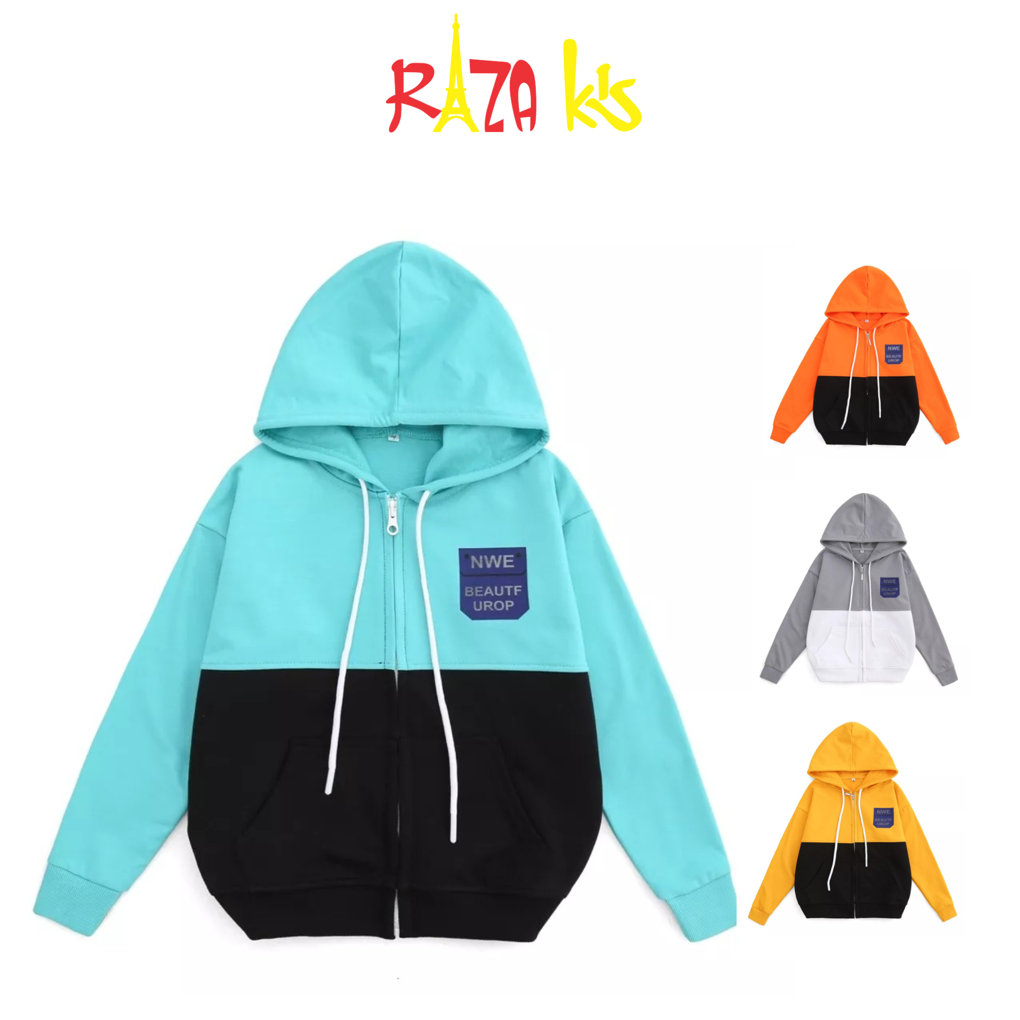 Áo khoác bé trai, áo khoác trẻ em raza chất vải da cá cotton cao cấp cho bé 15-45kg rzm25