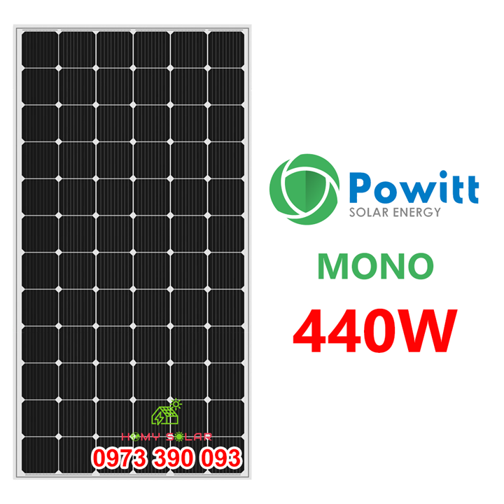 Tấm pin năng lượng mặt trời mono 440w powitt