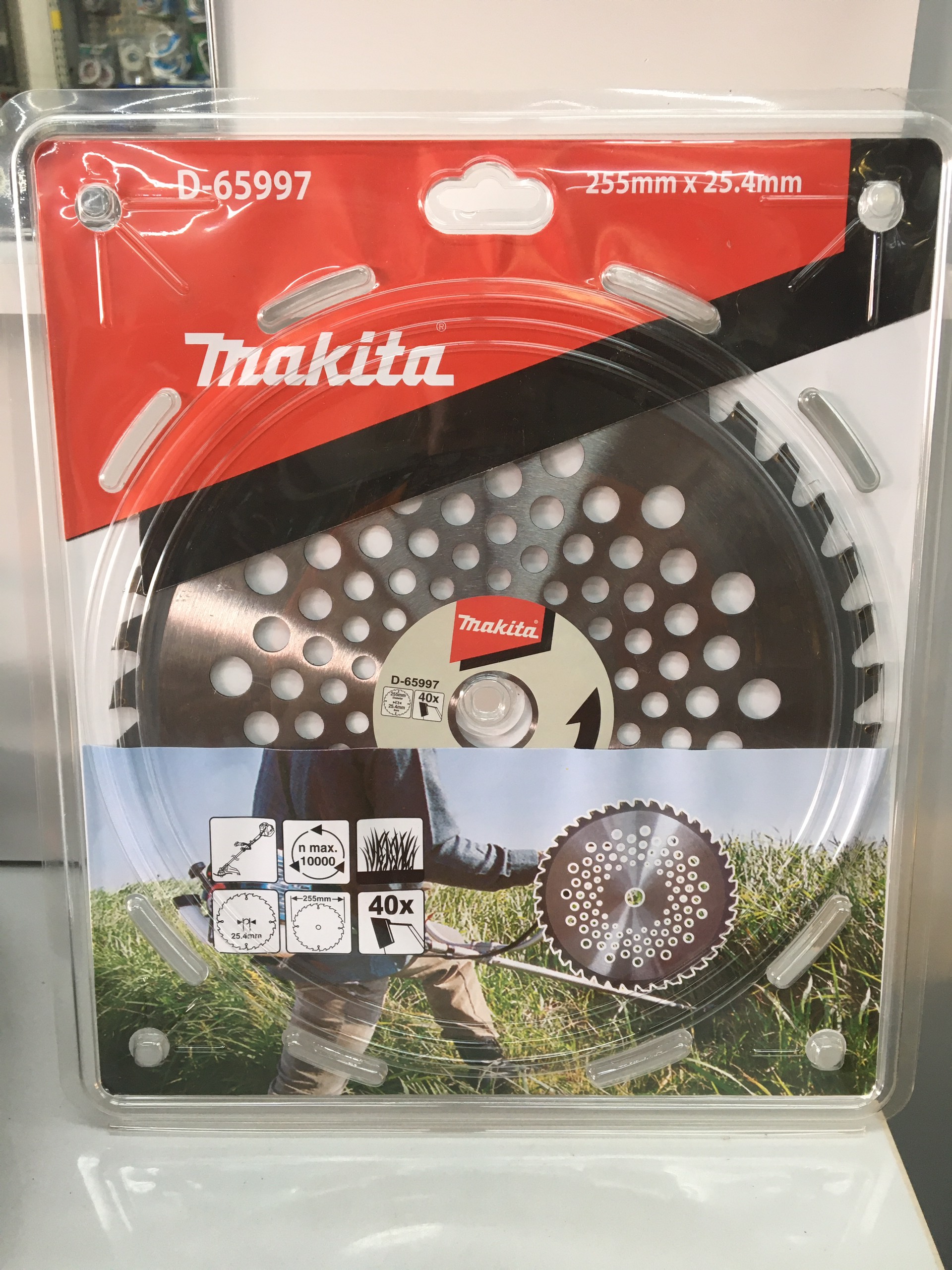 Lưỡi cắt cỏ makita 255x25.4mm 40r d-65997, đĩa cắt cỏ tròn