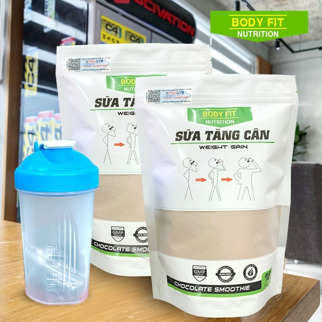 Combo 2 túi Sữa Tăng Cân Người Gầy BodyFit Weight Gain - Tặng bình lắc