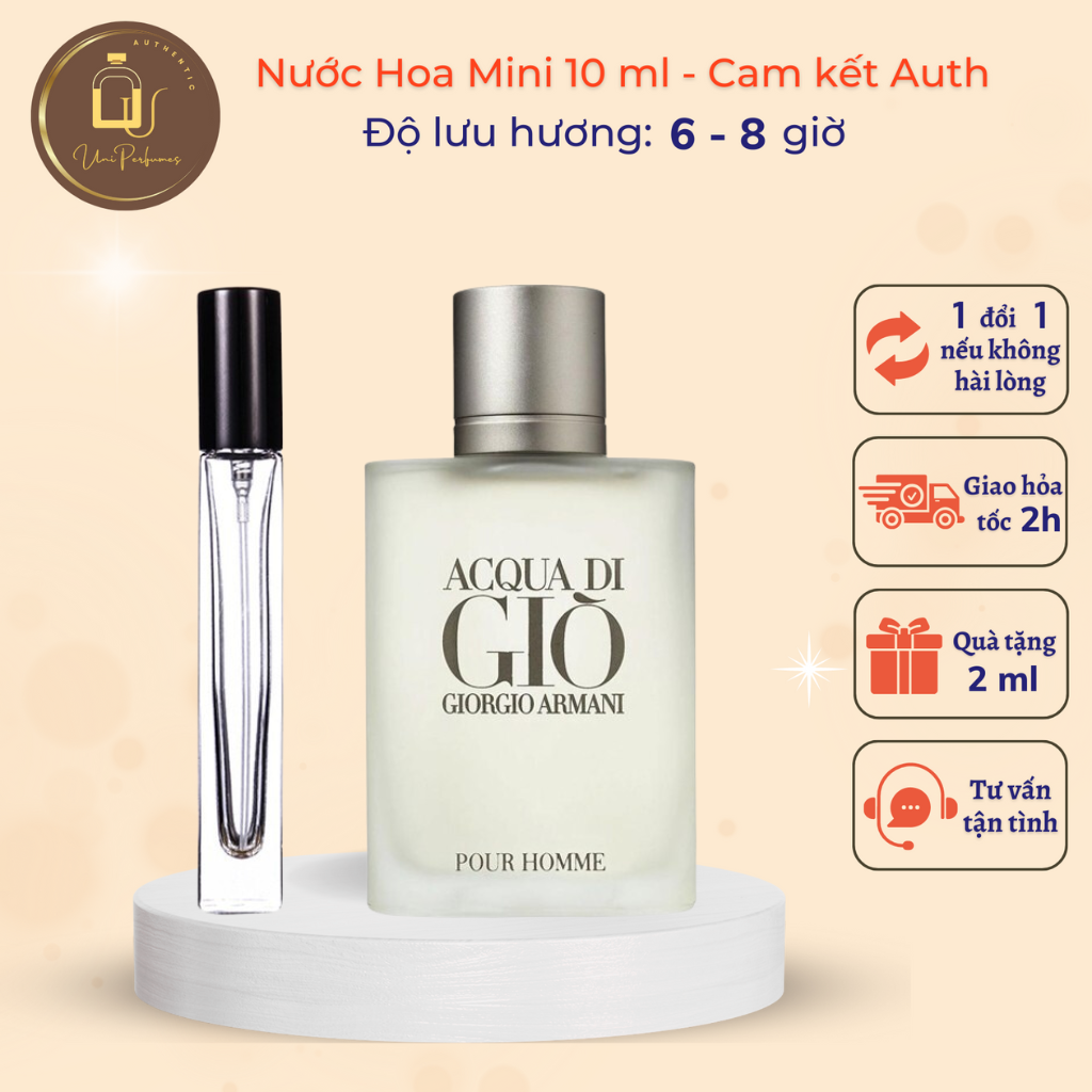 Nước hoa nam Giorgio Armani Acqua Di Gio Pour Homme EDT 10ml thơm lâu
