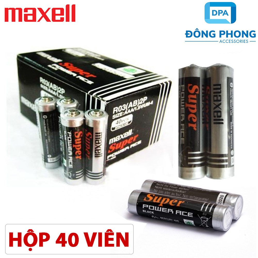 Hộp 40 Viên Pin Maxell AAA Chính Hãng - Pin Tiểu Nhỏ