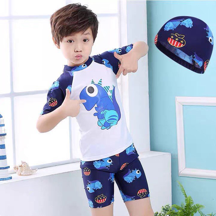 Bộ bơi kèm mũ cho bé trai RICHKIDS