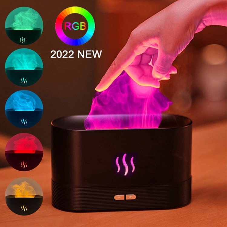 Máy xông tinh dầu phòng ngủ , phun sương tạo ẩm ngọn lửa LED 7 màu ,sắcMáy tạo ẩm phòng, khuếch tán tinh dầu, ngọn lửa LED RGB đầy màu sắc Máy Khuếch Tán Tinh Dầu Phun Tinh Dầu