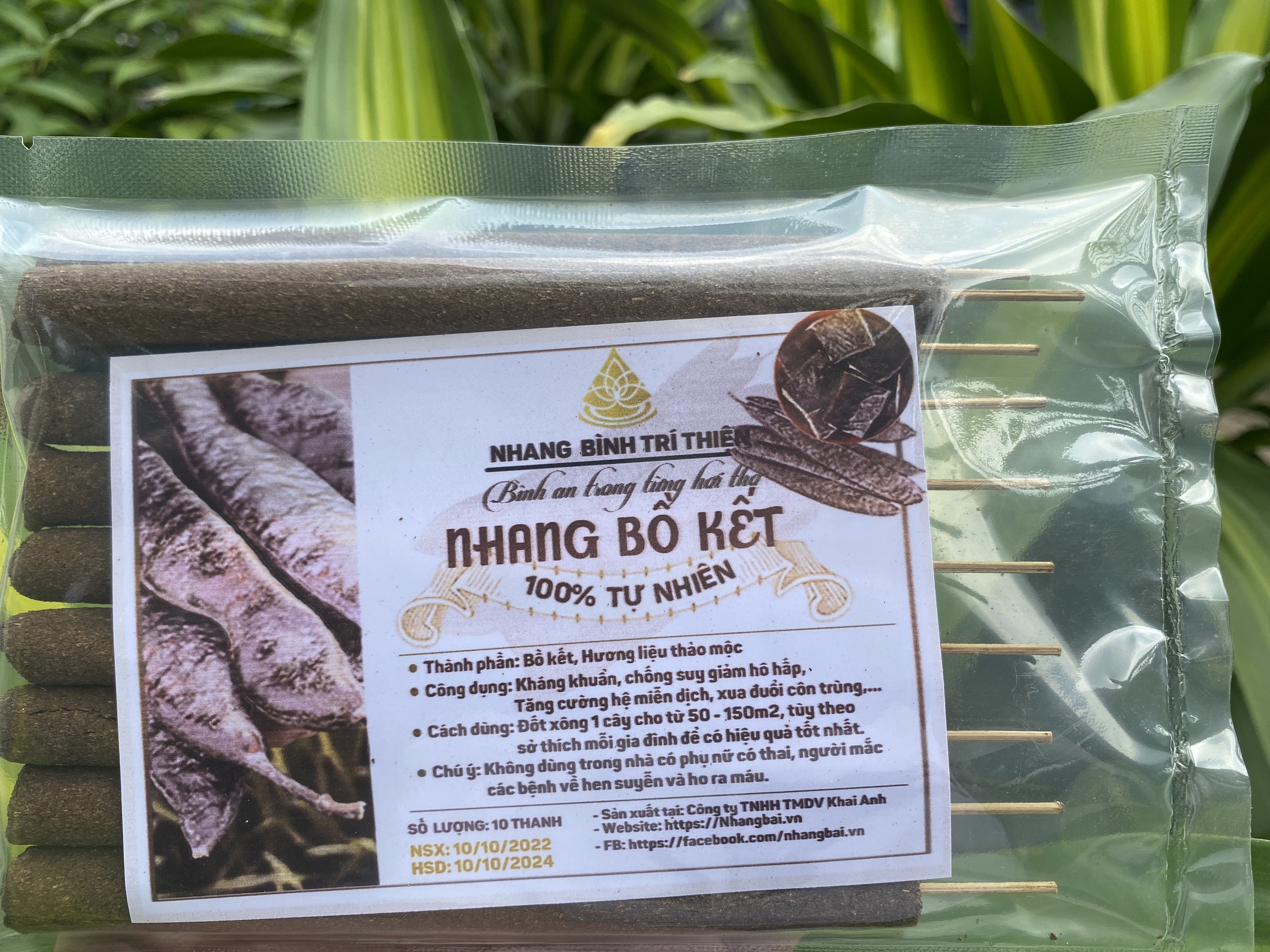 10 thanh nhang bồ kết xông nhà bình trí thiện