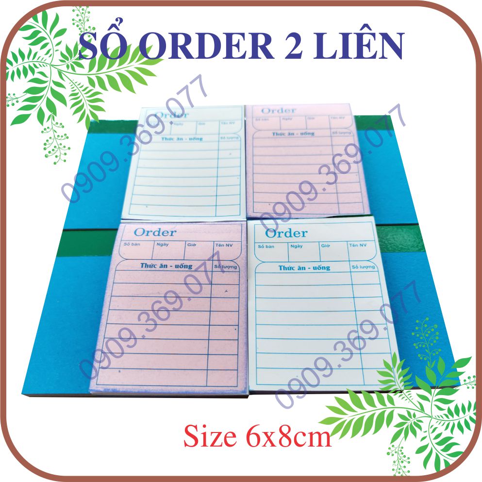 [HCM]Combo 10 cuốn order 2 liên 6x8 in sẵn tiện lợi dể sử dụng không phải dùng giấy than để kế khi viết