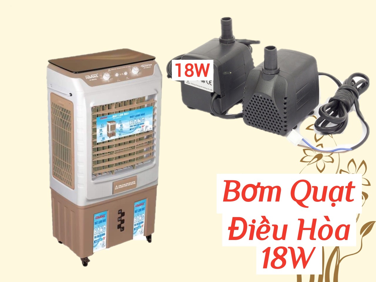 Bơm Quạt Điều Hòa Quạt Làm Mát Bằng Nước 18W