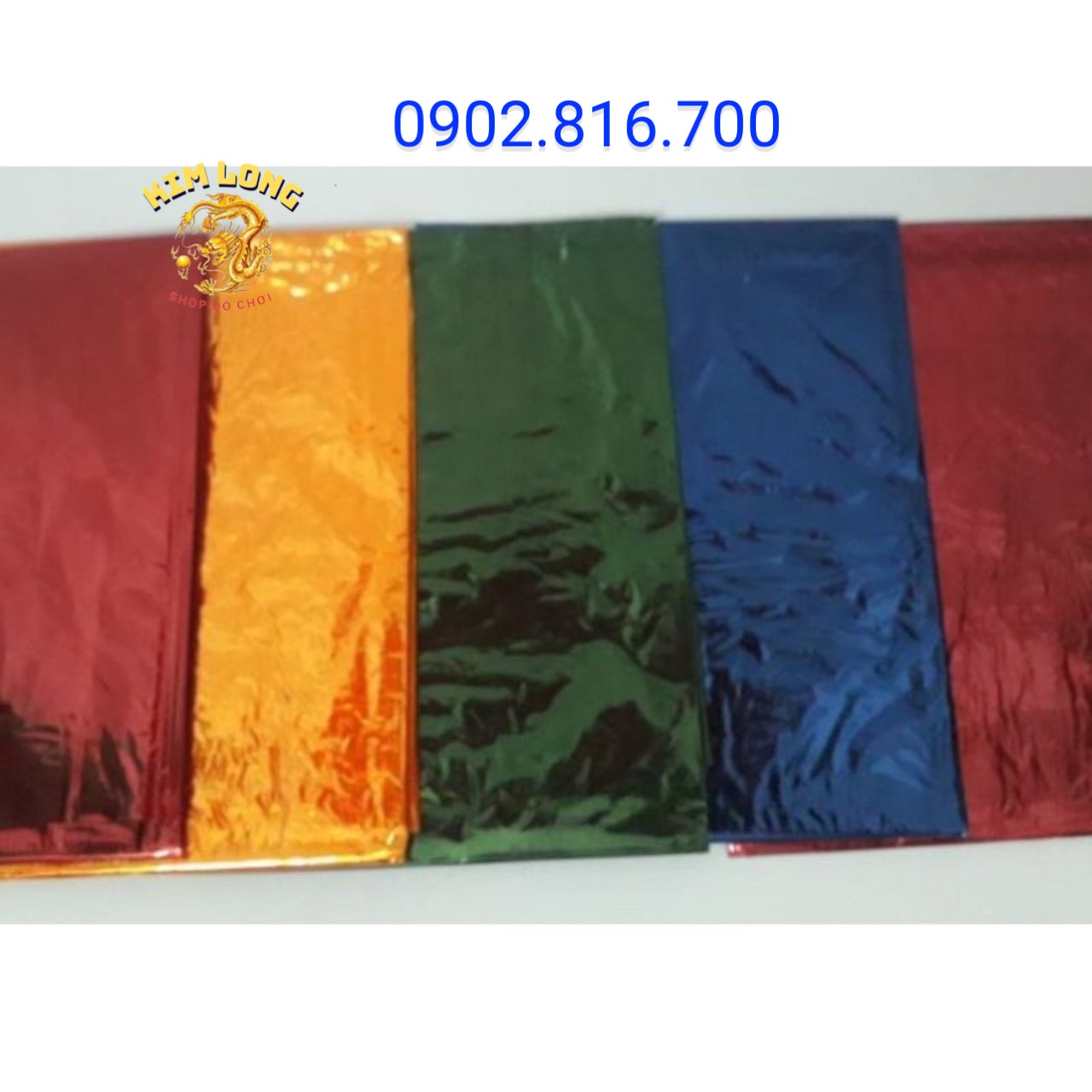 Sét 5 tờ giấy bóng kiếng đỏ làm lồng đèn trung thu truyền thống