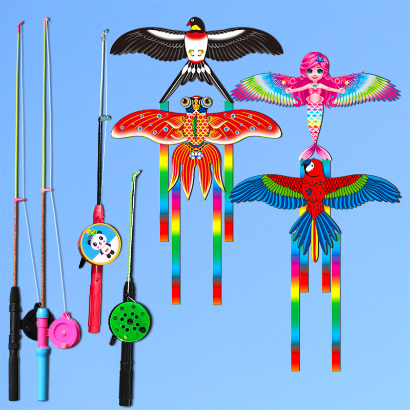 Đồ chơi diều câu siêu nhân, khủng long kích thước lớn 50cm nhiều màu sắc cho bé thỏa sức vui chơi