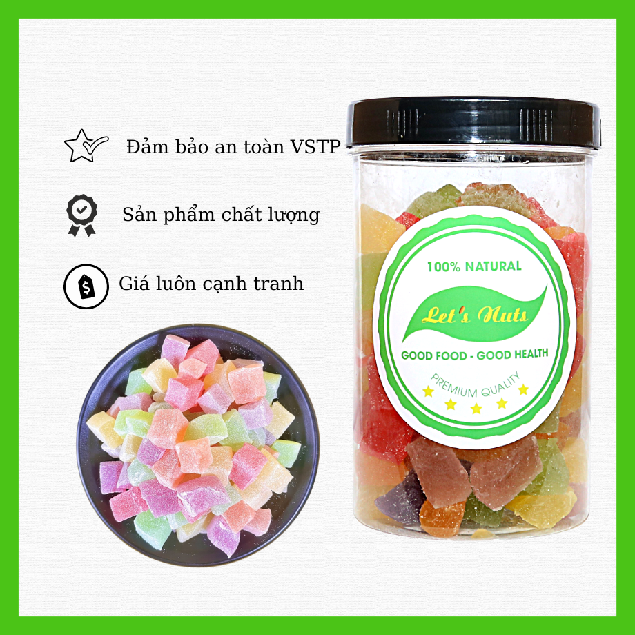 [HCM]Kẹo dẻo sữa trái cây đặc sản Đà Lạt lon pet 500g sang trọng hợp vệ sinh món quà ăn vặt tuyệt vời HuTo House