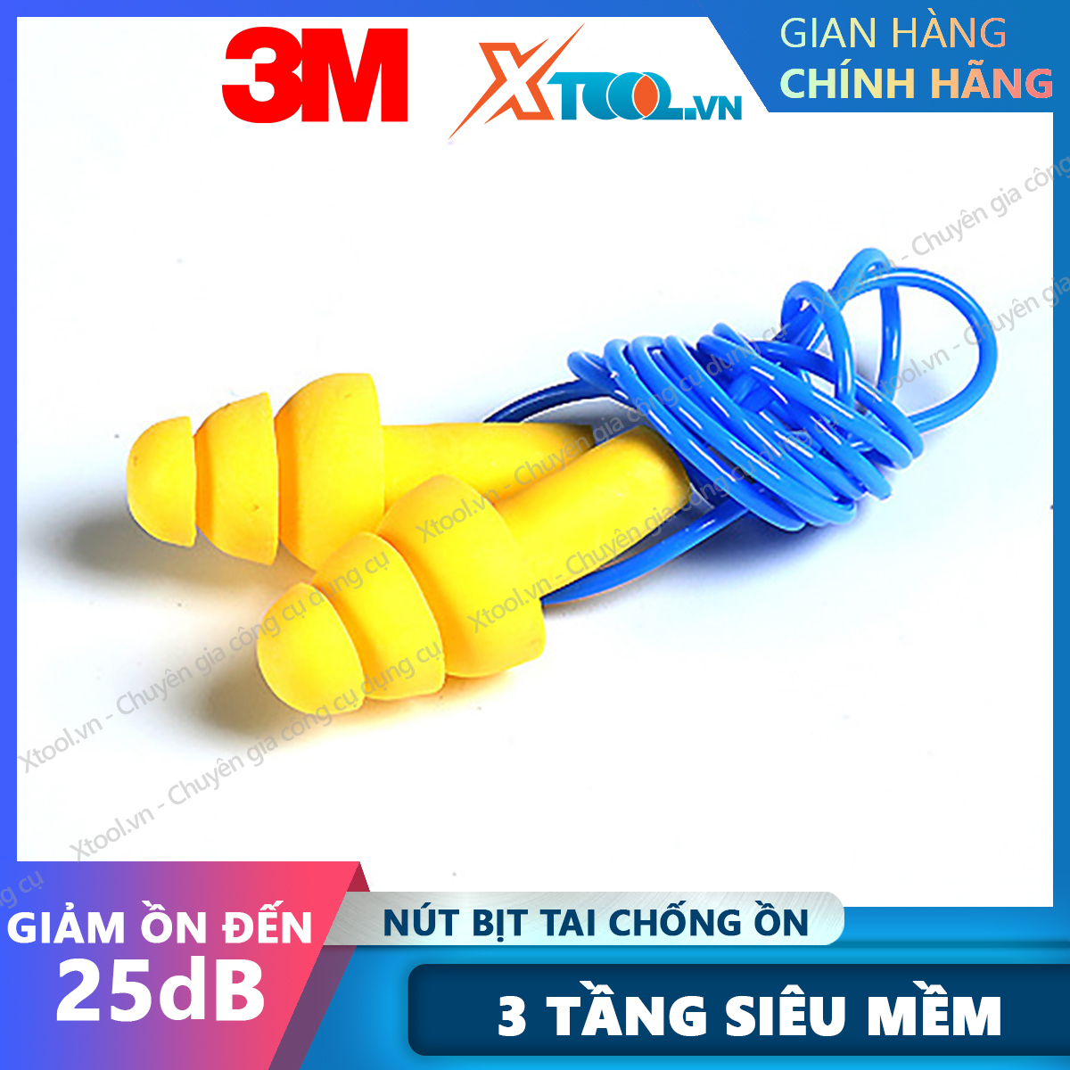 Nút bịt tai chống ồn 3M Ultrafit 340-4004 3 tầng nút tai nhét tai cách âm kháng nước vào tai khi bơi lội chống bụi bẩn