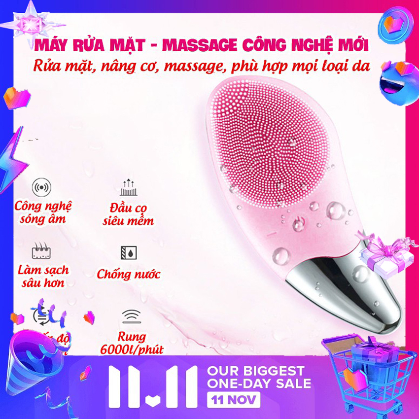 Máy Rửa Mặt dài Máy massage SON.IC lumi 3 rửa mặt cầm tay Silicon - Tẩy Tế Bào Chết-máy mát xa mặt ion máy rửa mặt và massage máy massage mặt máy massage mặt mini，Làm Sạch Sâu