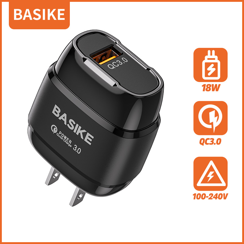 BASIKE Củ Sạc Nhanh 18W Quick Charge 3.0 Củ sạc tích hợp mọi loại thiết bị