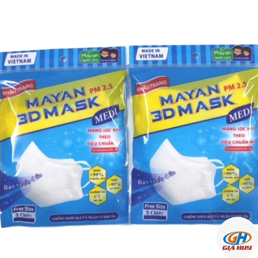 Khẩu trang Y tế cao cấp cho người lớn Mayan 3D MASK chống bụi PM2.5