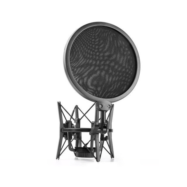 Shock mount (giá đỡ chống sốc cho micro) kèm màng lọc âm thanh micro Transhine SH-100