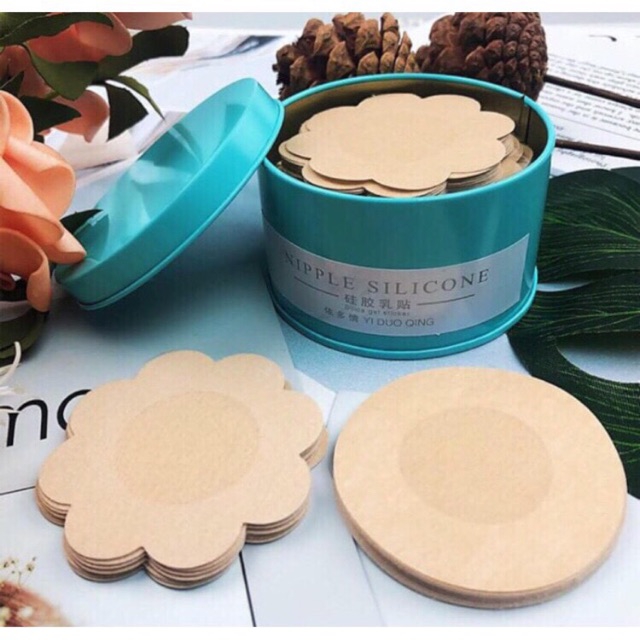 Hộp 60 Miếng Dán Nhũ Hoa,Dán Ti Giấy Hình Cánh Hoa Dùng Một Lần