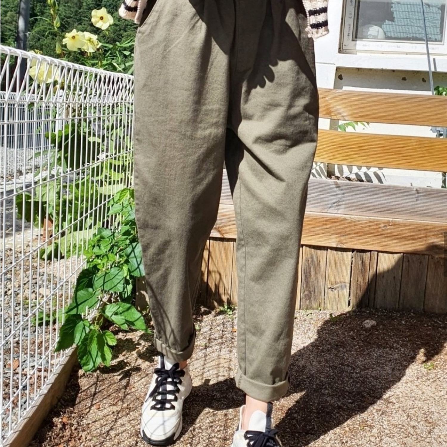 Quần Baggy Cotton Ống Suông Phong Cách Hàn Quốc