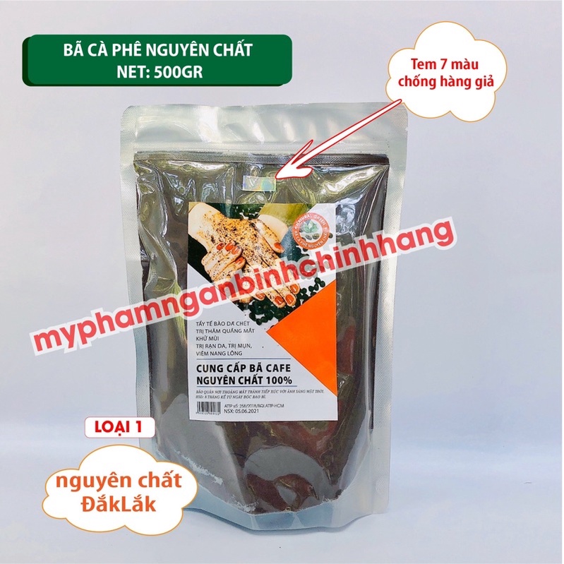 0,5kg Bã cà phê tắm trắng, tẩy da chết HandMade nguyên chất