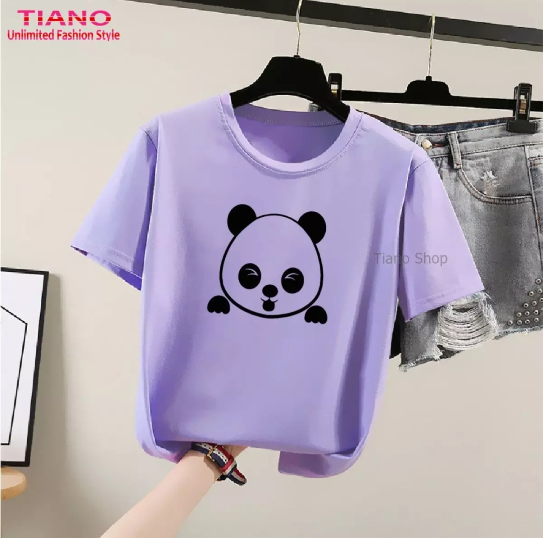 XẢ HÀNG - ĐỒNG GIÁ 19K Áo thun nữ form rộng Hàn Quốc in hình Gấu Trúc dễ thương vải dày mịn mát không phai màu không dính giặt