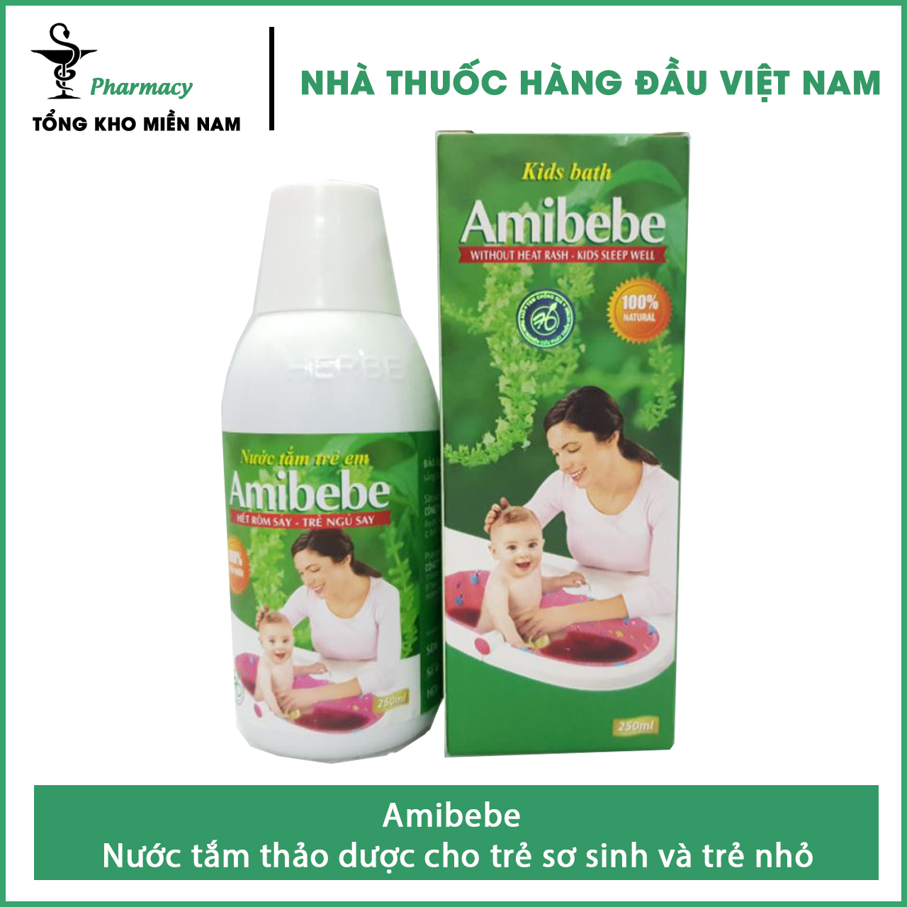 Amibebe - Nước tắm thảo dược cho trẻ sơ sinh và trẻ nhỏ - Chai 250ml – Tổng Kho MiềnNam