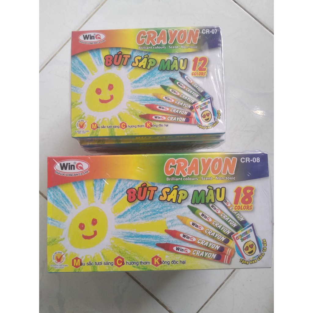 Combo 5 hộp sáp màu winq 12/18 màu -