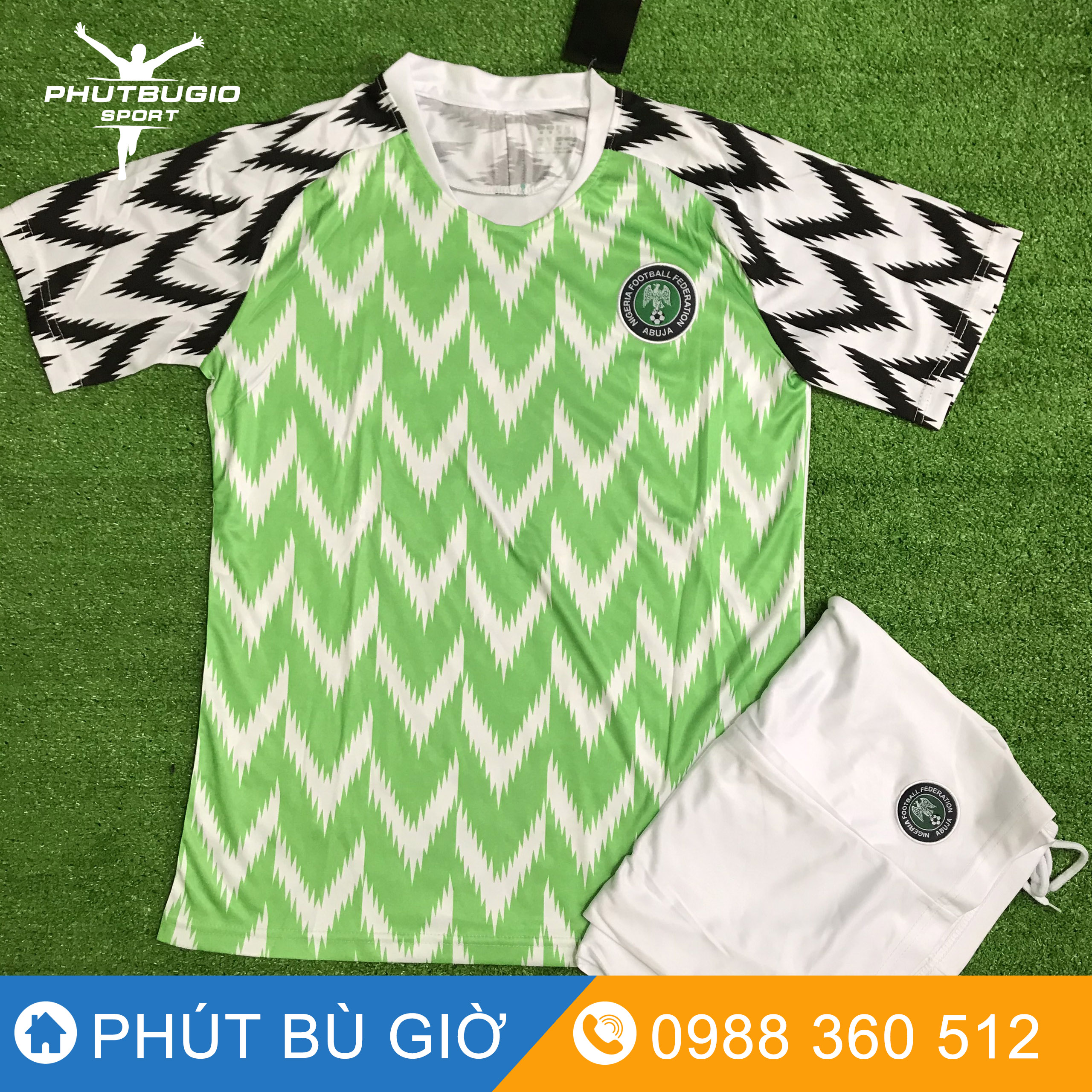 [ẢNH THẬT] Bộ quần áo bóng đá ĐỘI TUYỂN NIGERIA MÀU XANH mới nhất THUN LẠNH CAO CẤP - Quần áo bóng đá chất tốt / Phút Bù Giờ Sports