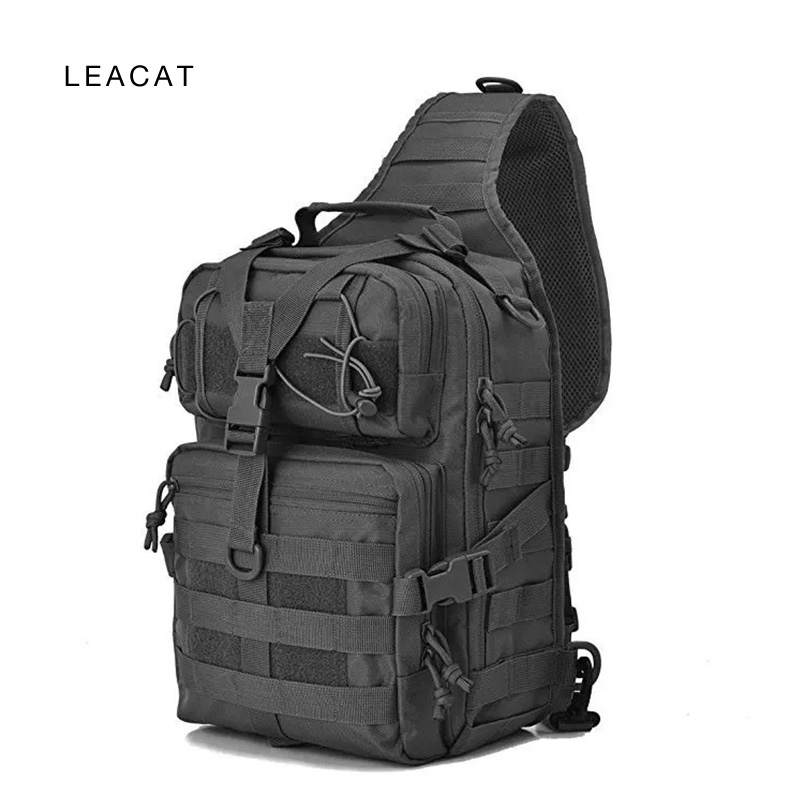 Leacat Túi đeo chéo Molle EDC phong cách chiến thuật 20L không thấm nước phù hợp đi bộ đường dài/ cắm trại ngoài trời hàng có sẵn